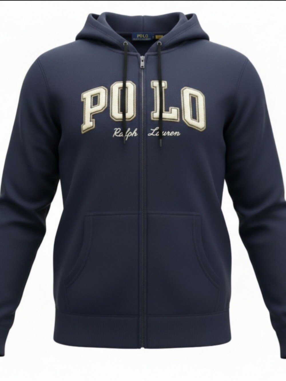 NWT Men's Polo Ralph Lauren Logo-Embroidered Full-Zip Hoodie in Navy Size XL